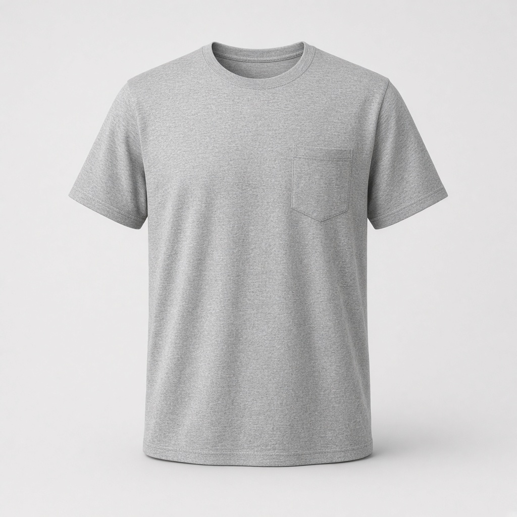 Pocket Crew-Neck T-Shirt - Heather Grey