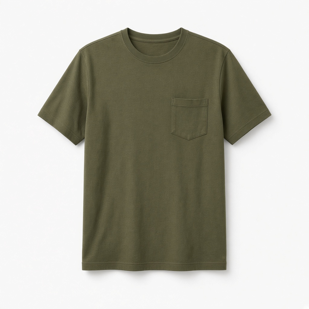 Pocket Crew-Neck T-Shirt - Olive
