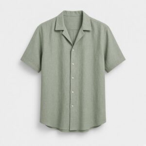 Linen Camp Collar Shirt - Sage
