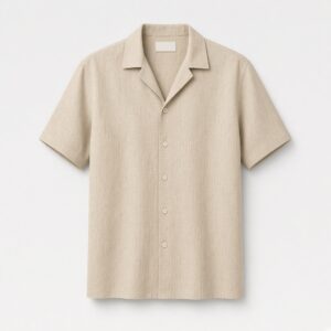 Linen Camp Collar Shirt - Sand