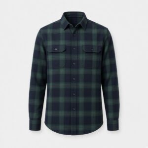 Brushed Flannel Check Shirt - Green Check