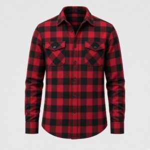Brushed Flannel Check Shirt - Red Check
