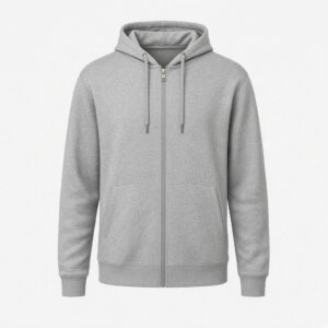 Full-Zip Fleece Hoodie - Heather Grey
