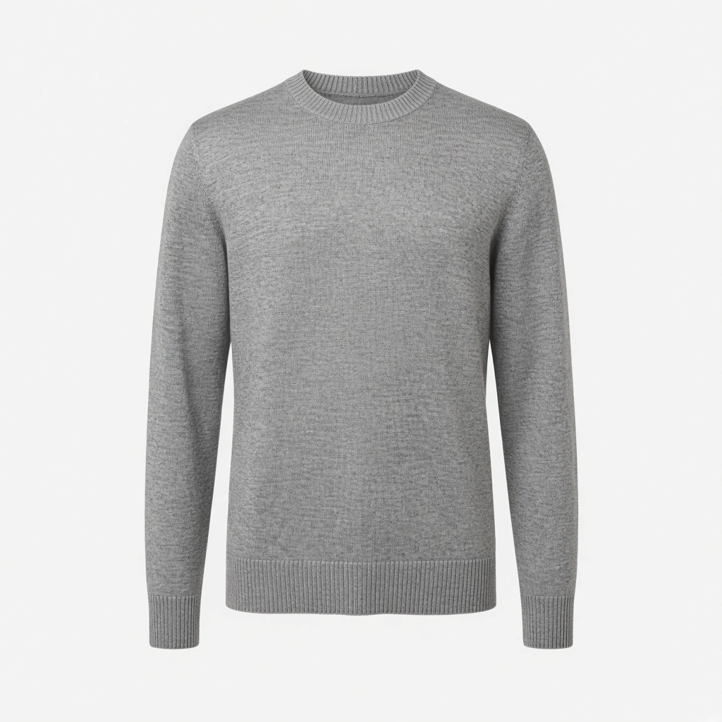 Merino Wool Crew-Neck Sweater - Grey Marl
